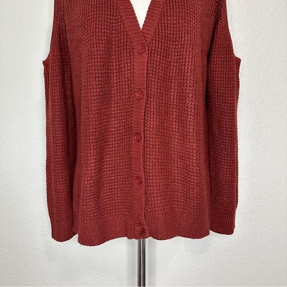 Wet Seal Cold Shoulder Button Down Cardigan, Sz Medium - Picture 4 of 12